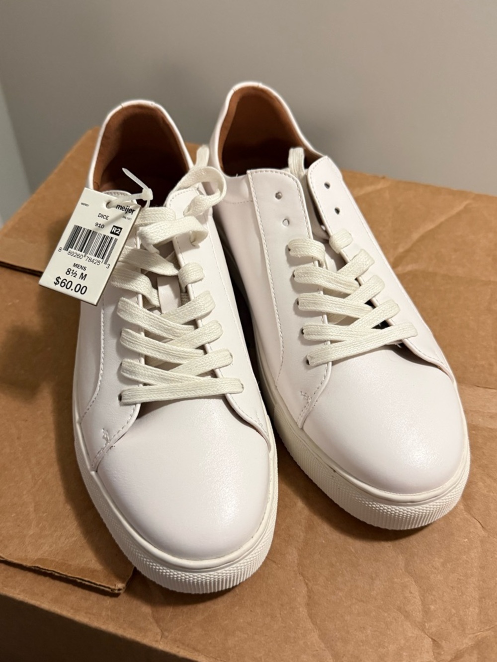 Men's SL by Supply Lab White Leather Low-Top Sneakers